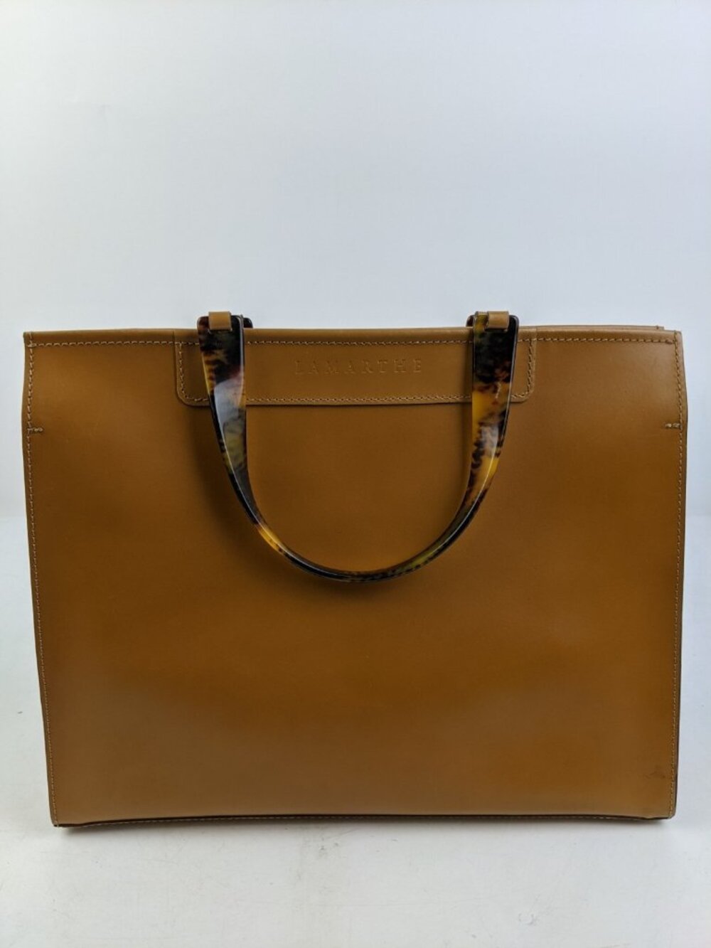 Lamarthe Paris Tan Leather Handbage Tote Purse
